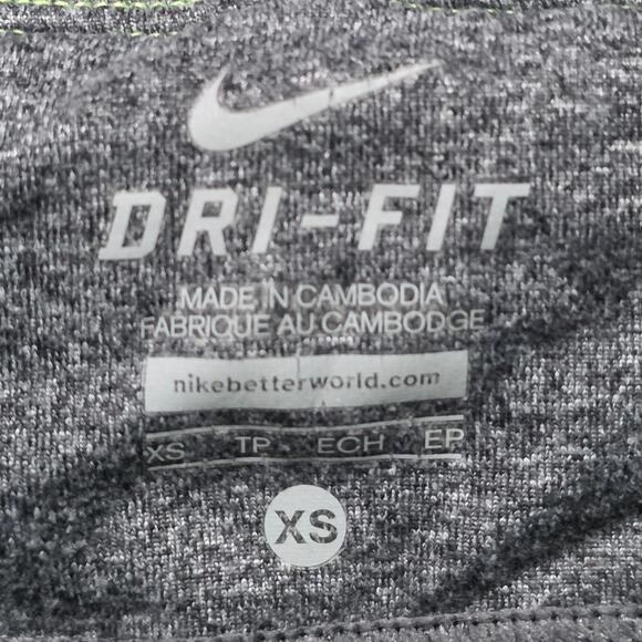 Nike Dri-FIT Leggings Women XS Black Gray Heather Stretch Training - Picture 3 of 8